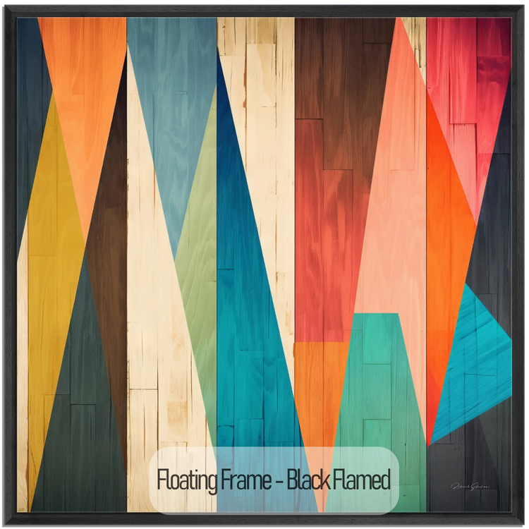 Contrastes Forestiers N°1 | Motif Géométrique Coloré en Bois sur Tissu Artistique