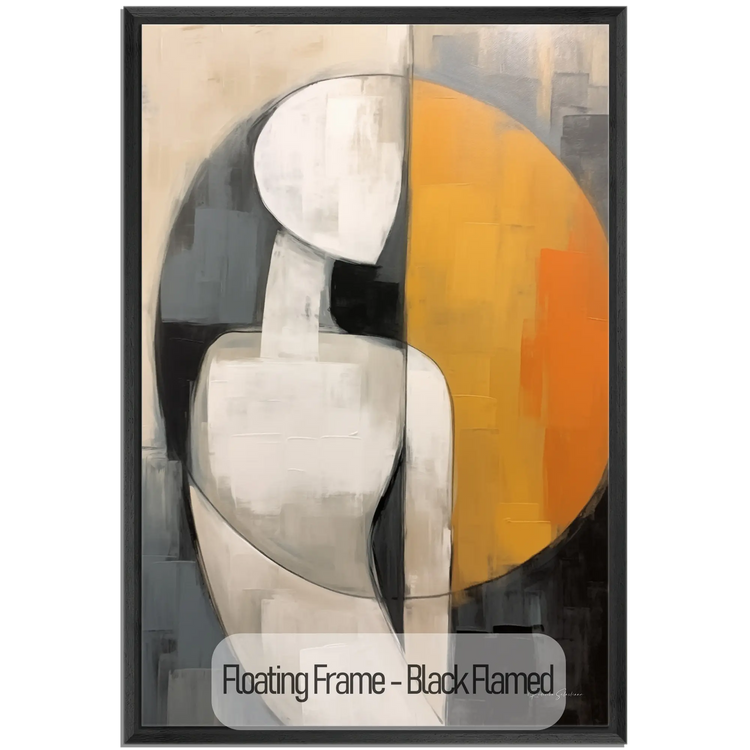 Abstract Collection | Duality of Light | Abstract Play of Shadow and Light on Art cloth by Roderick Sebastiaan | WoodenFloaterFrame-Black-Flamed_fdb3f97f-6643-43ef-bf67-a7237f020850