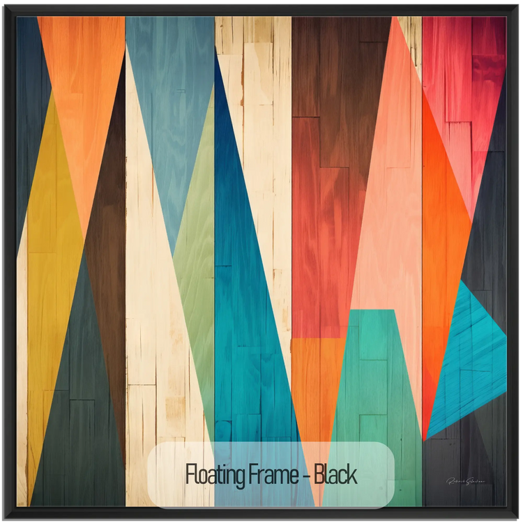 Contrastes Forestiers N°1 | Motif Géométrique Coloré en Bois sur Tissu Artistique