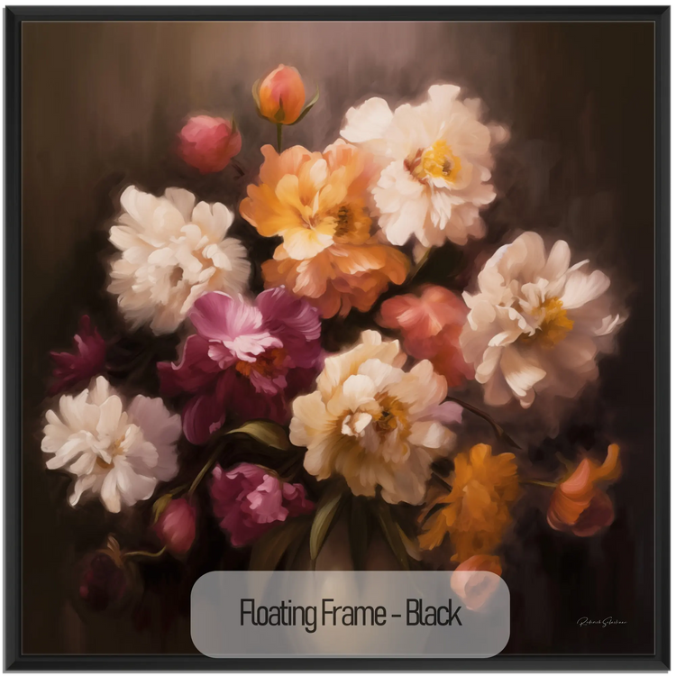 Samtige Blumensymphonie | Impressionistische florale Eleganz Kunstwerk
