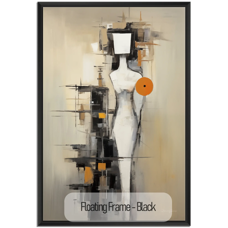 Abstract Collection | Future Noir | Abstract Future Vision of Minimalist Elegance by Roderick Sebastiaan | WoodenFloaterFrame-Black_e69e8d66-4313-43f2-9fbb-0980b26ccf88