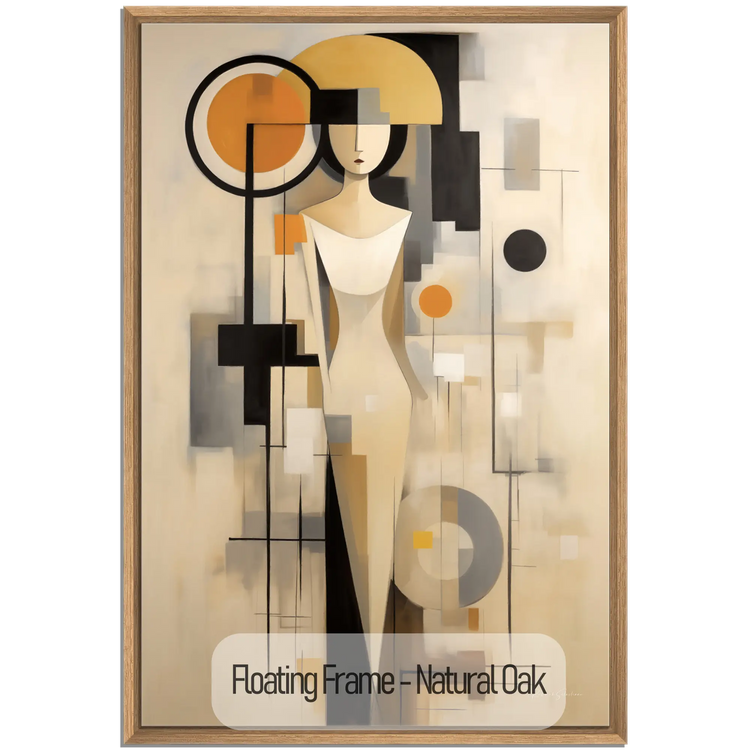 Elegancka geometria | Portret kobiety inspirowany stylem Art Deco na tkaninie artystycznej