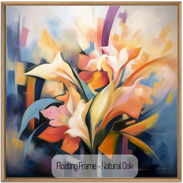 Pétalos de Fantasía | Abstracción de Flores Coloridas en Tela de Arte Especial