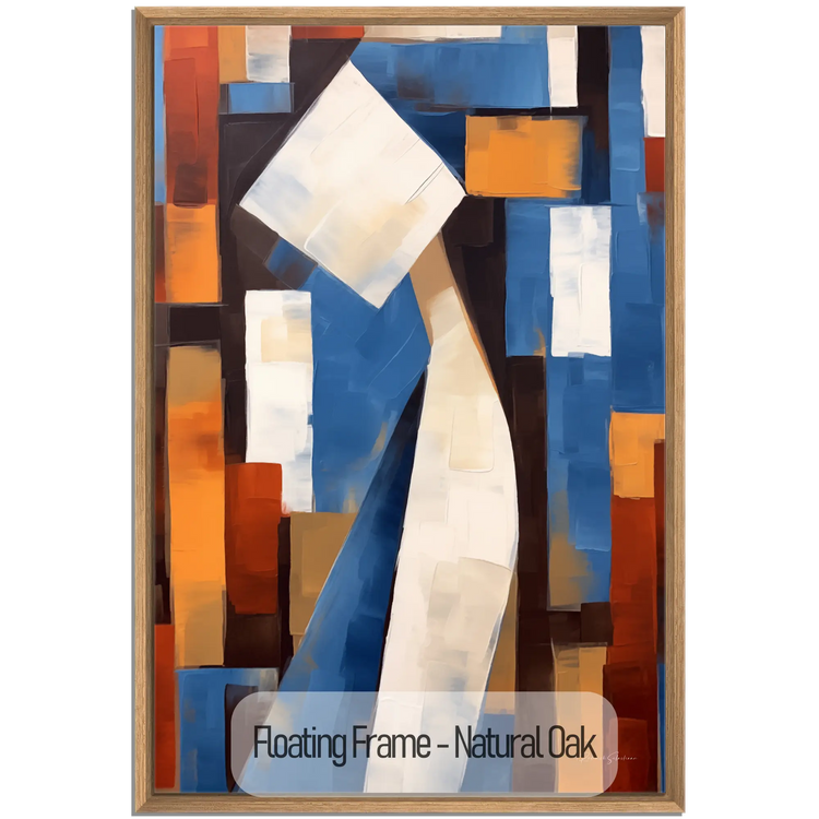 Abstract Collection | Cerulean Introspection | Contemporary Abstract Atmosphere in Art Print by Roderick Sebastiaan | WoodenFloaterFrame-NaturalOak_8ad5ec87-49f8-4e8c-b084-95f298714efd