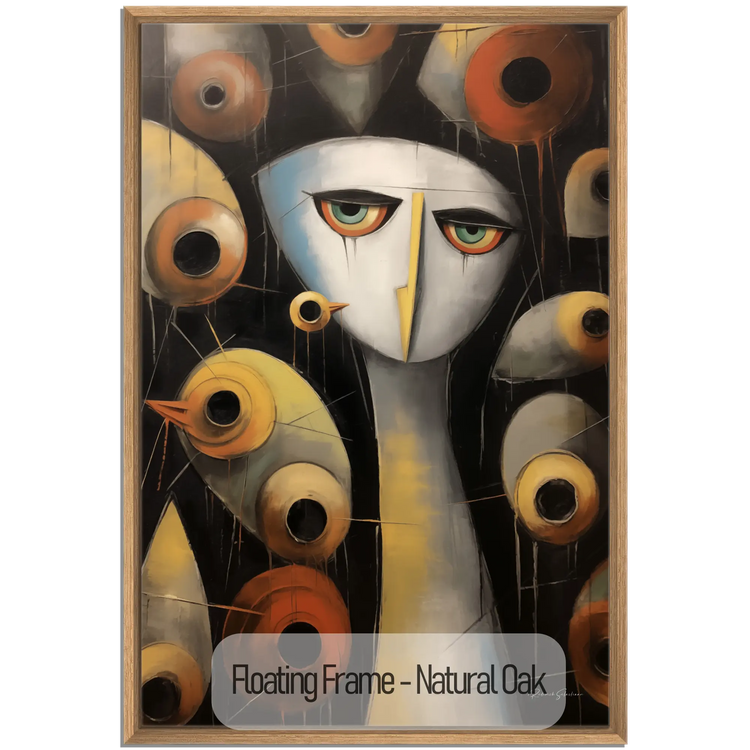 Abstract Collection | Enigmatic Watcher | Intriguing & Abstract Visual Story on Art Frame by Roderick Sebastiaan | WoodenFloaterFrame-NaturalOak_8f342878-ade6-4a95-b5cb-0f062be6965b