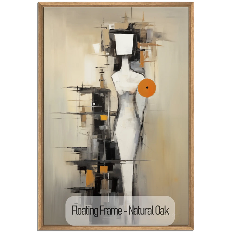 Abstract Collection | Future Noir | Abstract Future Vision of Minimalist Elegance by Roderick Sebastiaan | WoodenFloaterFrame-NaturalOak_98aece35-b625-4464-8790-abfe9527dfcf