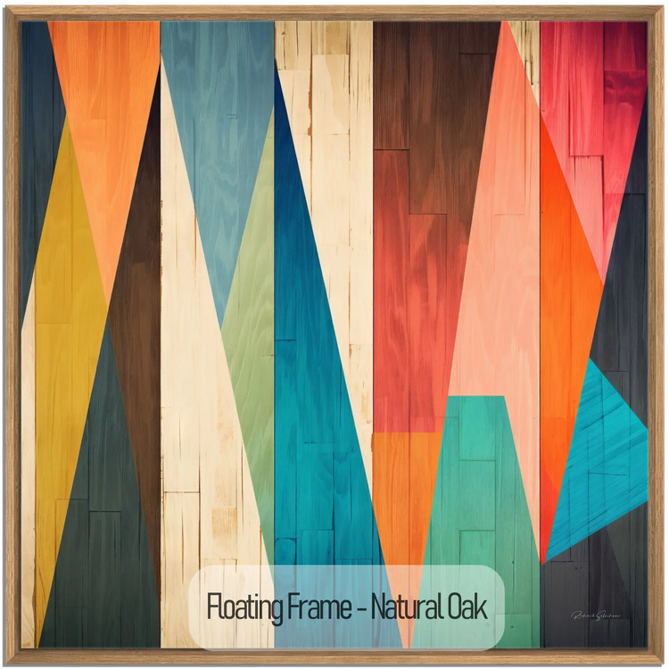 Contrastes Forestiers N°1 | Motif Géométrique Coloré en Bois sur Tissu Artistique