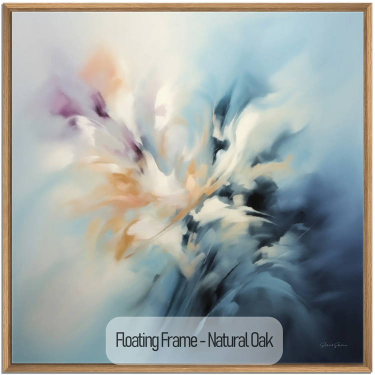 Abstract Collection | Forces of Creation | Abstract Cosmic Dance of the Elements by Roderick Sebastiaan | WoodenFloaterFrame-NaturalOak_dd1735fa-32c2-4ea1-bc79-c6e907a24cef