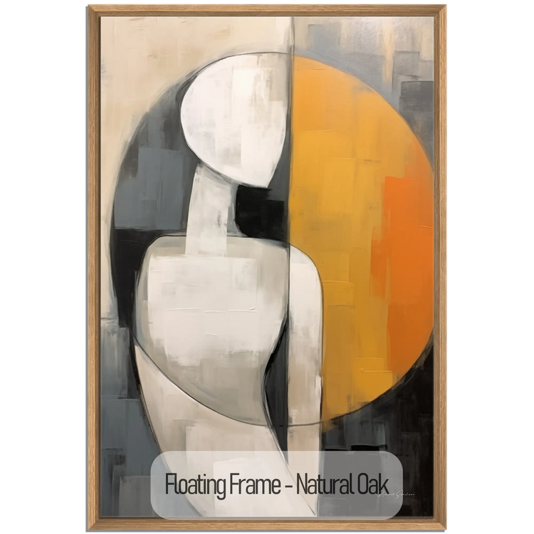 Abstract Collection | Duality of Light | Abstract Play of Shadow and Light on Art cloth by Roderick Sebastiaan | WoodenFloaterFrame-NaturalOak_f5ecf490-25a6-4eae-833a-124bc2d38648