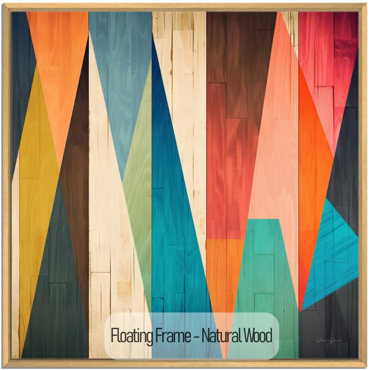 Contrastes Forestiers N°1 | Motif Géométrique Coloré en Bois sur Tissu Artistique