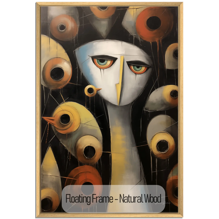 Abstract Collection | Enigmatic Watcher | Intriguing & Abstract Visual Story on Art Frame by Roderick Sebastiaan | WoodenFloaterFrame-NaturalWood_53ded93b-f898-4e0d-9dba-82385647284d