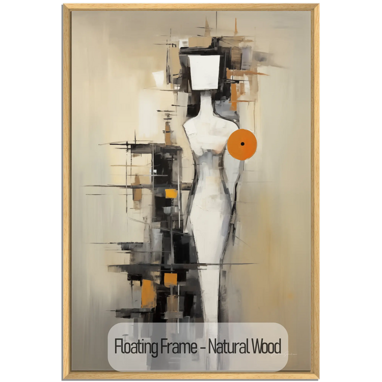 Abstract Collection | Future Noir | Abstract Future Vision of Minimalist Elegance by Roderick Sebastiaan | WoodenFloaterFrame-NaturalWood_56b70fe9-eda0-4770-9b53-41bb38cd534a