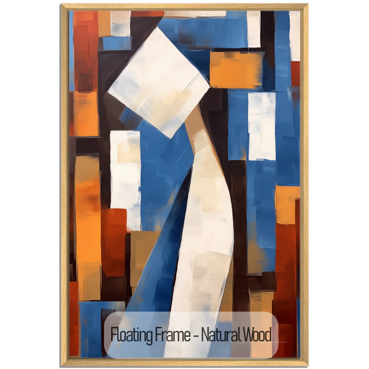 Abstract Collection | Cerulean Introspection | Contemporary Abstract Atmosphere in Art Print by Roderick Sebastiaan | WoodenFloaterFrame-NaturalWood_b1fb6176-22a2-496c-8454-1691fd2eff75