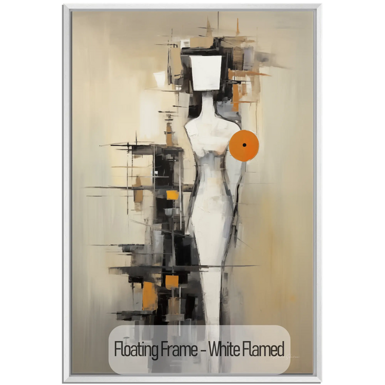 Abstract Collection | Future Noir | Abstract Future Vision of Minimalist Elegance by Roderick Sebastiaan | WoodenFloaterFrame-White-Flamed_4066b182-953c-4faf-814a-2fb23e2ffacd