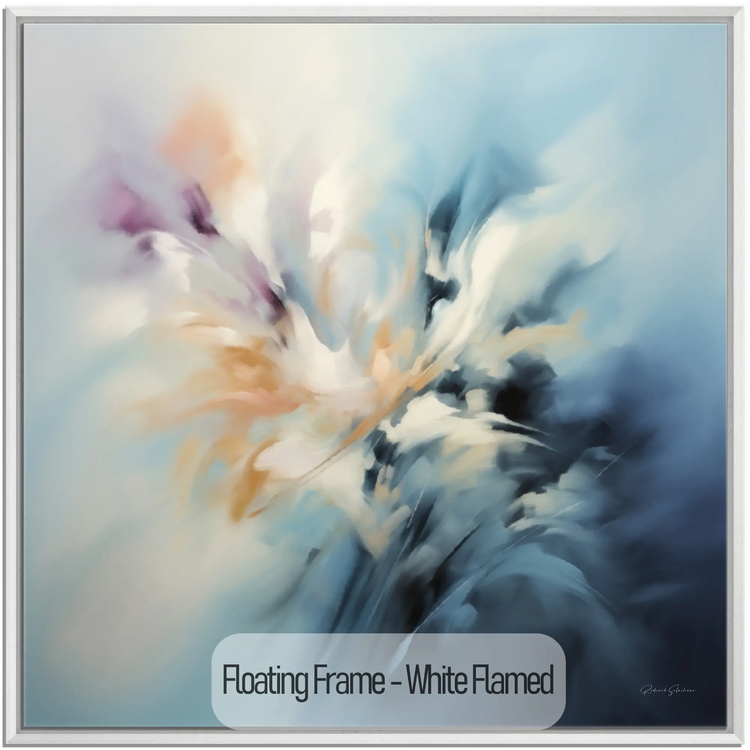 Abstract Collection | Forces of Creation | Abstract Cosmic Dance of the Elements by Roderick Sebastiaan | WoodenFloaterFrame-White-Flamed_8d8c4465-036f-4e38-909b-07dacfc4617f
