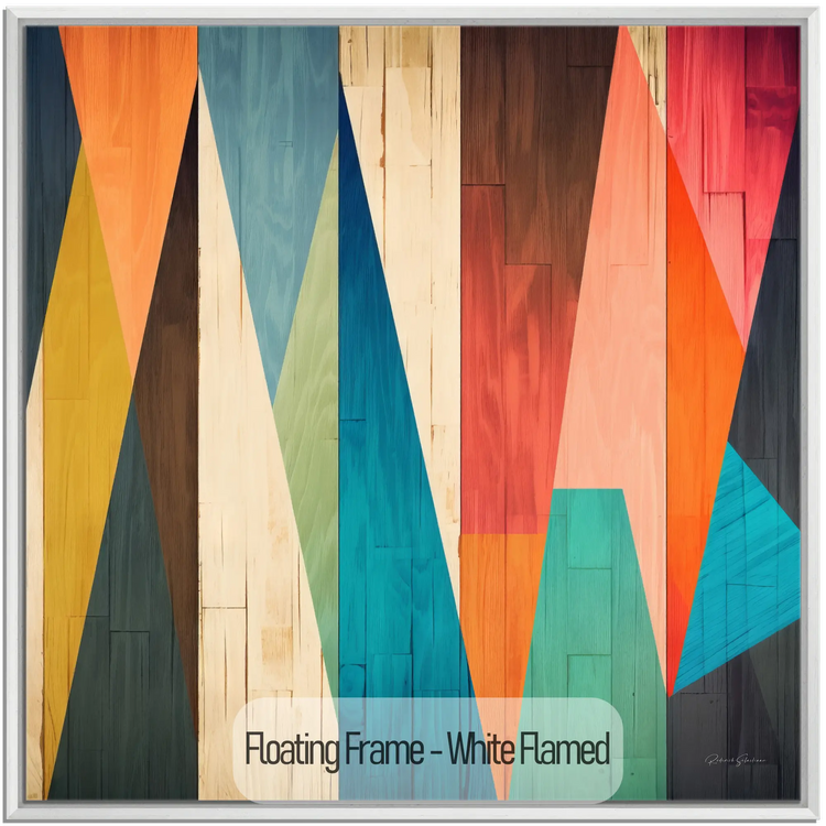 Contrastes Forestiers N°1 | Motif Géométrique Coloré en Bois sur Tissu Artistique