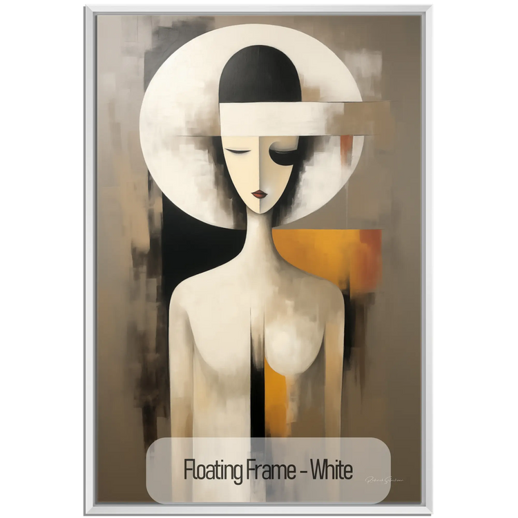 Abstract Collection | A Clockwork Orange | Modern Portrait Abstraction and Ode to Film by Roderick Sebastiaan | WoodenFloaterFrame-White_4dd39af1-4c1e-439e-82c8-53beb6980b39