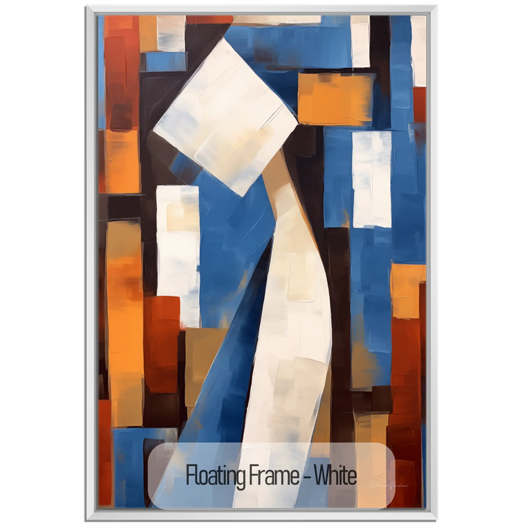 Abstract Collection | Cerulean Introspection | Contemporary Abstract Atmosphere in Art Print by Roderick Sebastiaan | WoodenFloaterFrame-White_71f344f5-8dad-4e66-872b-4850e80764d5