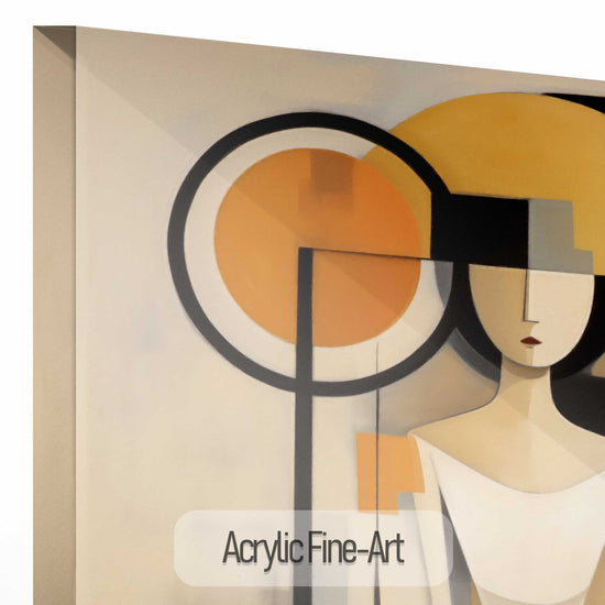 Abstract Collection | Graceful Geometry | Art Deco Inspired Woman Figure Portrait on Art Cloth by Roderick Sebastiaan | AcrylicFine-Art_86456b0a-017f-4d55-a608-5bd6f978e840