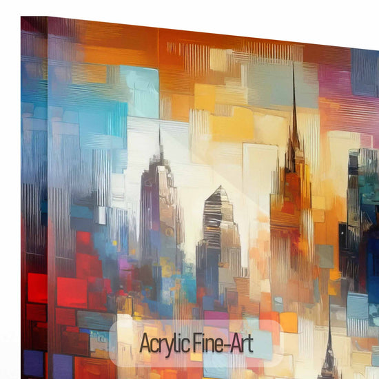 Geography Collection | Journey Around the World | Colourful Urban Mosaic on Art Cloth and Frame by Roderick Sebastiaan | AcrylicFine-Art_a32a8280-6ec8-4ab4-992e-ea257c349ef7