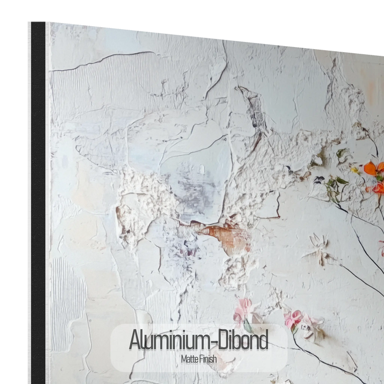 Botanical Collection | Rustic Blossoms | Unique Abstracted Textured Floral Art Print for Home & Office by Roderick Sebastiaan | Aluminium-Dibond-MatteFinish