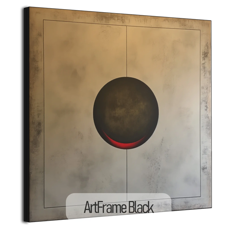 Minimalism Collection | Eclipse of Solitude | Minimalist Sphere in Monochrome Shades by Roderick Sebastiaan | ArtFrameBlackFrame_34267d45-1e09-4fba-aaf1-55fa62f15cd2