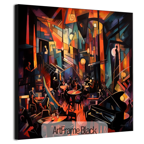 Music Collection | 20's Jazz No.3 | Artistic Swing Session and Abstract Rhythm on Art Cloth by Roderick Sebastiaan | ArtFrameBlackFrame_35e6305a-7bf1-461c-a317-4d8430bdfb44