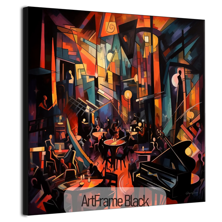 Music Collection | 20's Jazz No.3 | Artistic Swing Session and Abstract Rhythm on Art Cloth by Roderick Sebastiaan | ArtFrameBlackFrame_35e6305a-7bf1-461c-a317-4d8430bdfb44