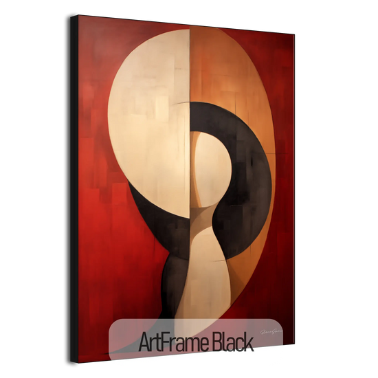 Abstract Collection | Crimson Dance | Fiery Red Abstract Dance on Modern Art Frame by Roderick Sebastiaan | ArtFrameBlackFrame_376c5267-797e-483f-b79a-ea53578bef8c