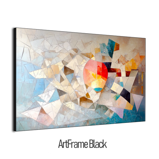 Geometry Collection | Unseen Connections | Geometric Abstract Art with Vibrant Colour Play by Roderick Sebastiaan | ArtFrameBlackFrame_3ad7eeb6-7d54-4353-88fa-dca2567c8ab9