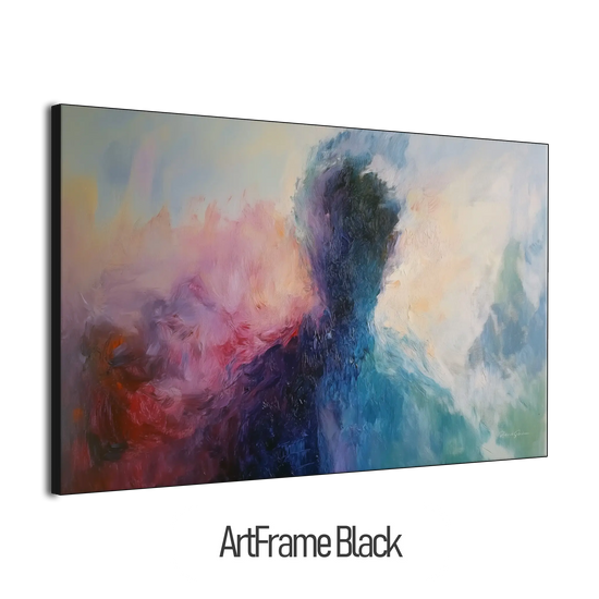 Abstract Collection | Fading Memories | Abstract Silhouette with Vibrant Blues and Pinks by Roderick Sebastiaan | ArtFrameBlackFrame_4be91904-1d8c-4b03-b753-ed37c49e4c97