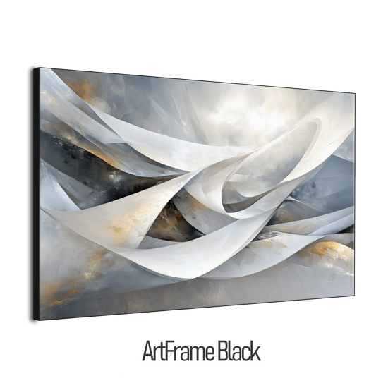 Abstract Collection | Shimmering Tide | Abstract Minimalist Flow with Metallic Accents by Roderick Sebastiaan | ArtFrameBlackFrame_4f712b9d-5b0a-4eae-a5c4-1ee70632cd71