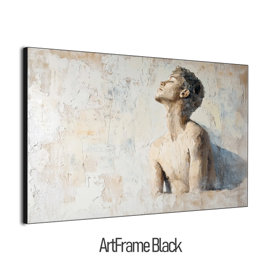 Male Collection | Subtle Liberation | Minimalist Textured Look Portrait of Introspection by Roderick Sebastiaan | ArtFrameBlackFrame_eec6adcf-9a56-45e7-87e4-fa2088bba386