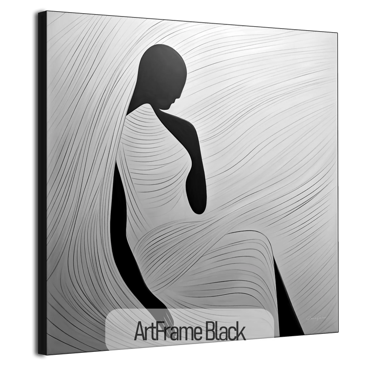 Space of Reflection | Contemplative Monochrome Silhouette Art Print