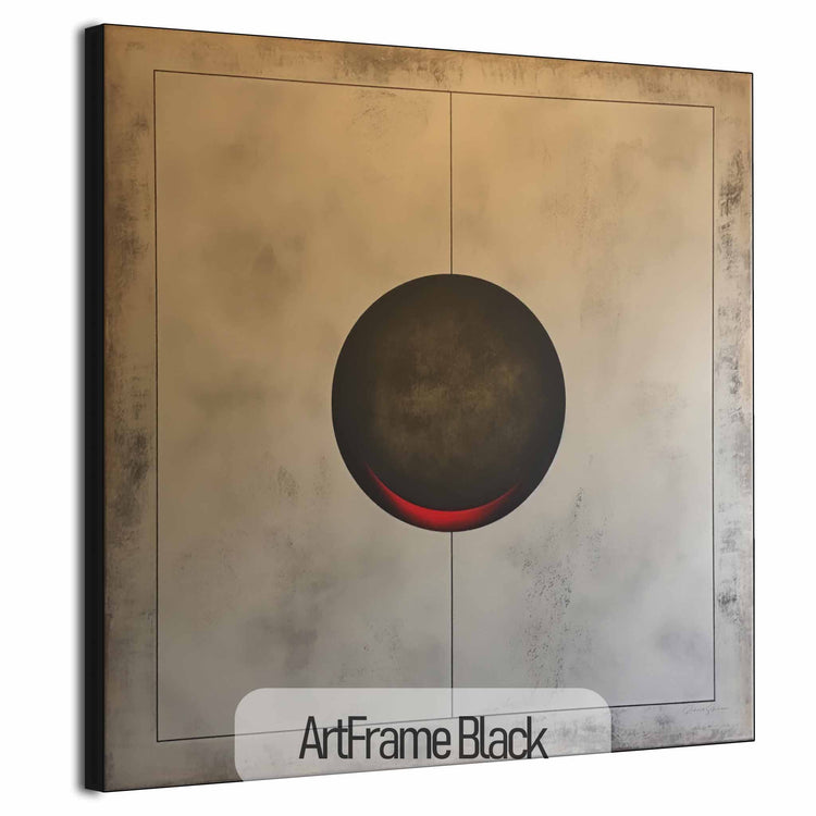 Minimalism Collection | Eclipse of Solitude | Minimalist Sphere in Monochrome Shades by Roderick Sebastiaan | ArtFrameBlack_094e1b55-50ec-4e90-b35a-2a46b5641387