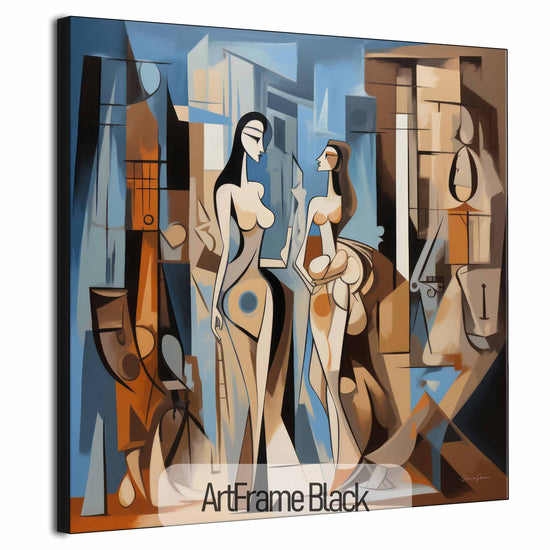 Surrealism Collection | Ville de Rêve No.1 | Abstract Meeting in a Dream City on Art Cloth by Roderick Sebastiaan | ArtFrameBlack_11114634-a48d-4a42-a759-9319aa7dbee8