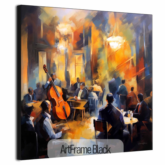 Music Collection | Echoes of Bourbon Street | Vibrant New Orleans Jazz Club Art Print by Roderick Sebastiaan | ArtFrameBlack_87866367-9c26-4ff8-a2f4-71cdb050bfbf