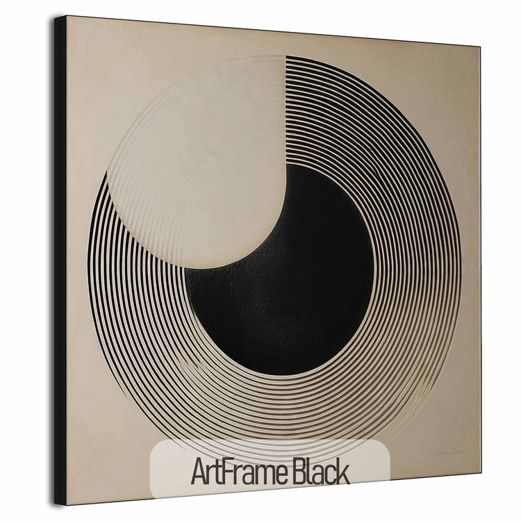 Minimalism Collection | Record of Equilibrium | Harmony in Abstract Black & White Contrast Art Print by Roderick Sebastiaan | ArtFrameBlack_8a94b028-a910-4714-842d-b273fd023c41