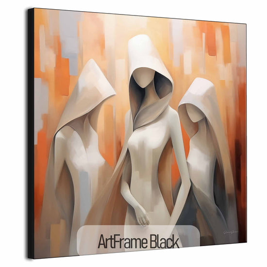 Feminine Collection | Cloaked in Mystery | Warm Toned Ambient Abstract of Mysterious Cloaked Figures by Roderick Sebastiaan | ArtFrameBlack_aa3025cc-aa7b-4824-a588-47b9443de404