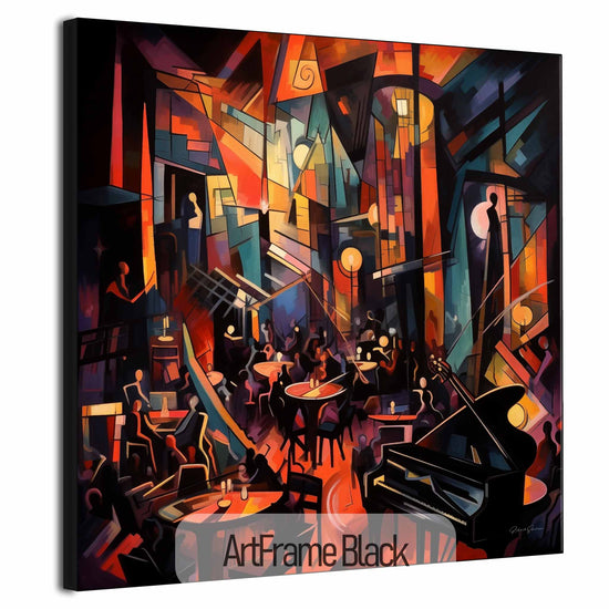 Music Collection | 20's Jazz No.3 | Artistic Swing Session and Abstract Rhythm on Art Cloth by Roderick Sebastiaan | ArtFrameBlack_aa3affd6-fc75-4c61-9b20-ddc56416763c