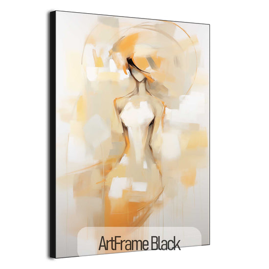 Feminine Collection | Silhouette in Sunlight | Radiant Sunlit Female Silhouette on Abstract Art cloth by Roderick Sebastiaan | ArtFrameBlack_abecaa92-a6e4-4d85-a52c-066faef4f862