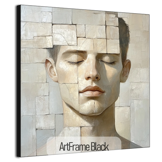 Male Collection | Peaceful Fragments | Contemporary Portrait Art with a Fragmented Aesthetic by Roderick Sebastiaan | ArtFrameBlack_b7d98248-b37a-43af-b7bb-528c6ba18302