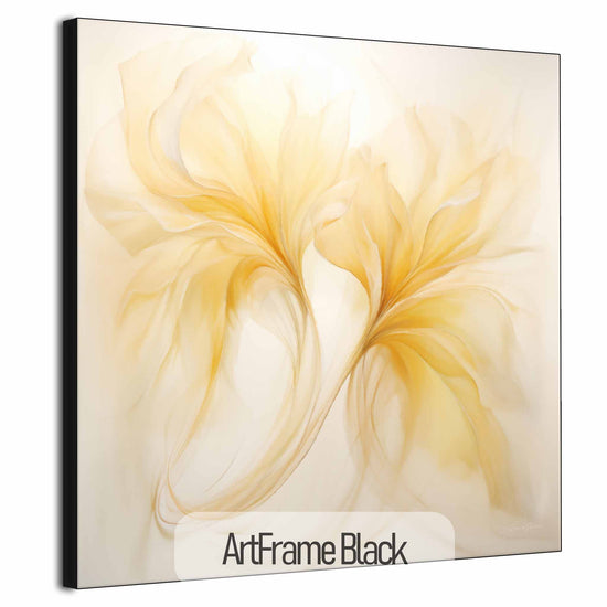 Botanical Collection | Vanilla Verve | Timeless Elegance in Flowing Shades of Yellow on Art Cloth by Roderick Sebastiaan | ArtFrameBlack_c561a8d9-de3f-4583-8043-c1af2c48a285