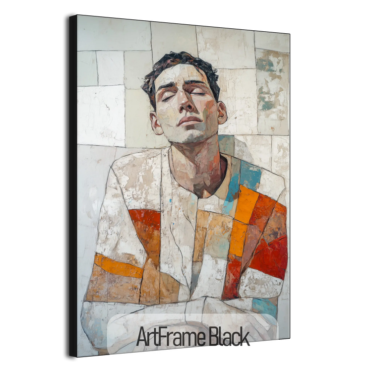 Male Collection | Layers of Thought | Thought-Provoking Abstract Male Portrait for Contemporary Decor by Roderick Sebastiaan | ArtFrameBlack_e1146804-0c5c-43a3-93a9-1ac42436c39d