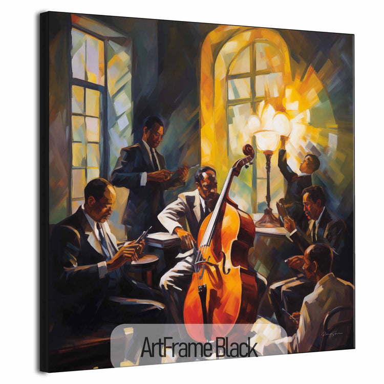 Music Collection | The Soul of Bourbon Street | Lively Warm Jazz Evening in Art Frame by Roderick Sebastiaan | ArtFrameBlack_f022f147-50e8-4baf-ad86-5a9aa542b3f9