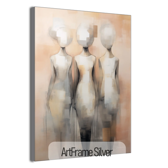 Feminine Collection | Fade to Unity | Contemporary Figures Blending into Unity Art Print by Roderick Sebastiaan | ArtFrameSilverFrame_428e37b9-b5b5-4b3b-87d8-f6f398cfe858