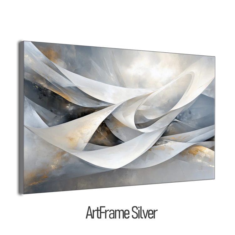 Abstract Collection | Shimmering Tide | Abstract Minimalist Flow with Metallic Accents by Roderick Sebastiaan | ArtFrameSilverFrame_9d59ba6a-c4f0-4813-ba68-7244ff1d7b2b