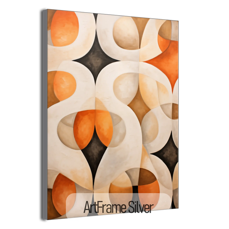 Abstract Collection | Alabaster & Amber | Harmony in Organic Abstraction on Art Cloth by Roderick Sebastiaan | ArtFrameSilverFrame_b25b569d-b6ad-4e30-b83c-6a2bb029e0ad