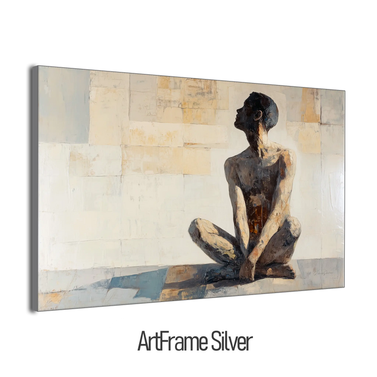 Male Collection | Shadows of the Mind | Thoughtful Figurative Art in Earthy Tones by Roderick Sebastiaan | ArtFrameSilverFrame_b3fa9cfc-577b-4997-885a-d748f88272b3