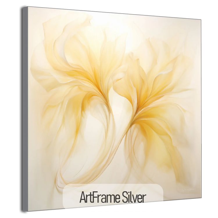 Vanilla Verve | Timeless Elegance in Flowing Shades of Yellow on Art Cloth